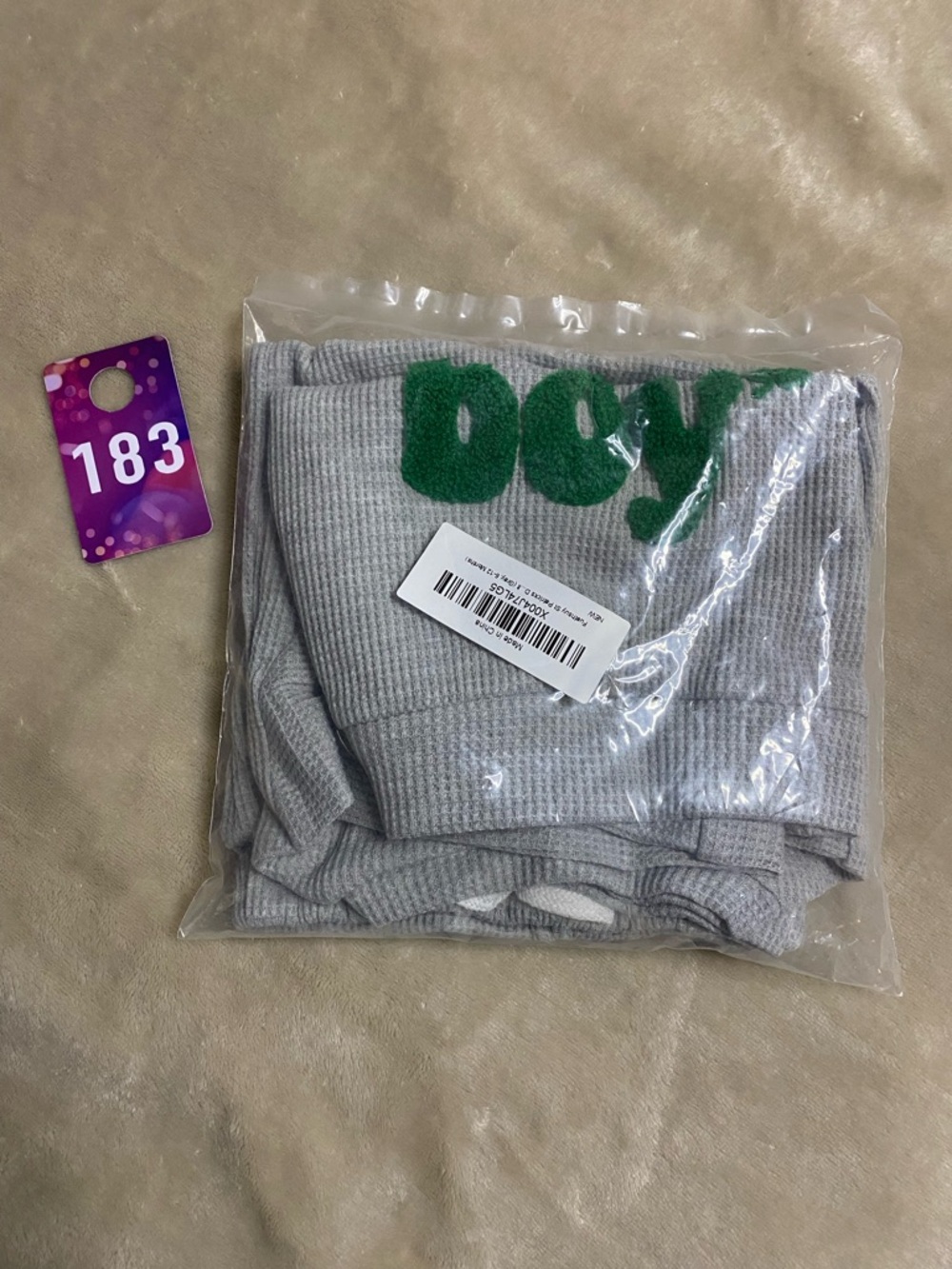 💜 Gray Baby boys waffle knit Sweatshirt & Jogger Set- 6/12mth - Picture 6 of 8